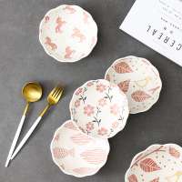 Factory wholesale Japanese style lotus shape ceramic bowl for daily use