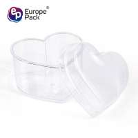 Recyclable custom size color clear container plastic heart shaped boxes for candy cookie