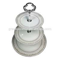 2020 Elegant Design Dessert Cake Stand Fine Porcelain Modern Three Tier Cake Stand For Wedding Party