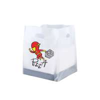 8'' 9'' 10'' 12'' Pizza cake  box plastic  carrier  delivery die cut handle bags with logo printing