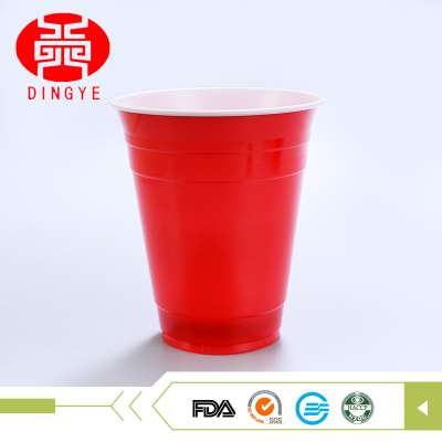 PS material disposable double color red festival cups with logo printing available