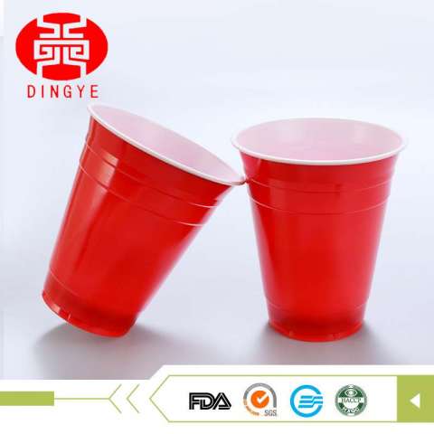 Drinking using plastic reusable red color double wall cup for party