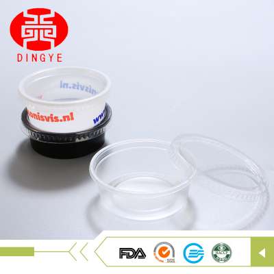 Take away cup disposable plastic sauce sauce container with clear lid